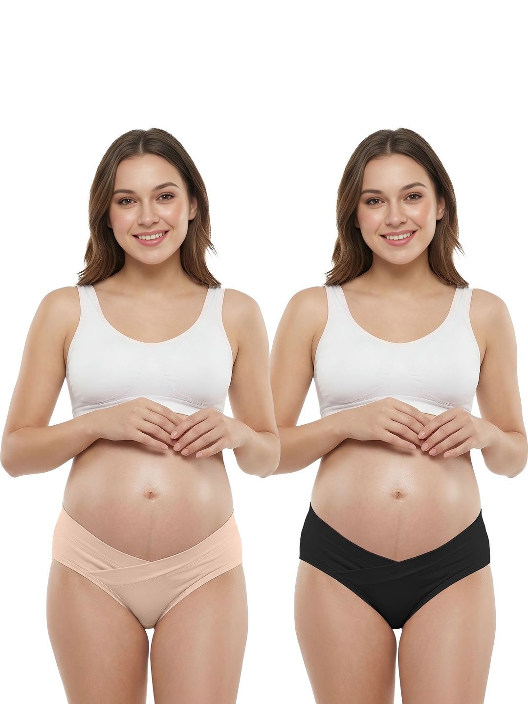 DClub Women Pack of 2 Anti Microbial Seamless Cotton Maternity Briefs-picture-33