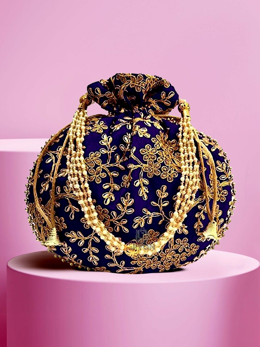 JIVON Embroidered Embellished Potli Clutch-picture-39