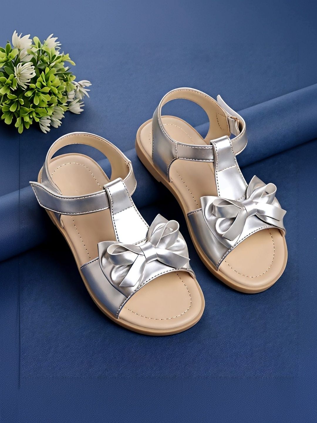 Dripteen Girls Open Toe Flats with Bows-picture-38