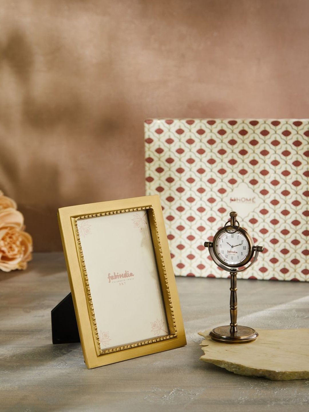 Fabindia Gold-Toned Table Clock-image-8