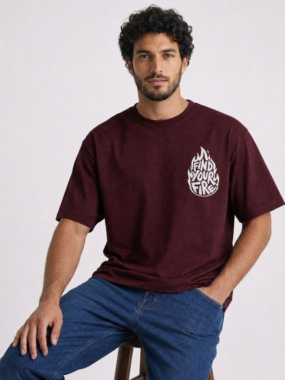 HERE&NOW Men Typography Printed T-shirt