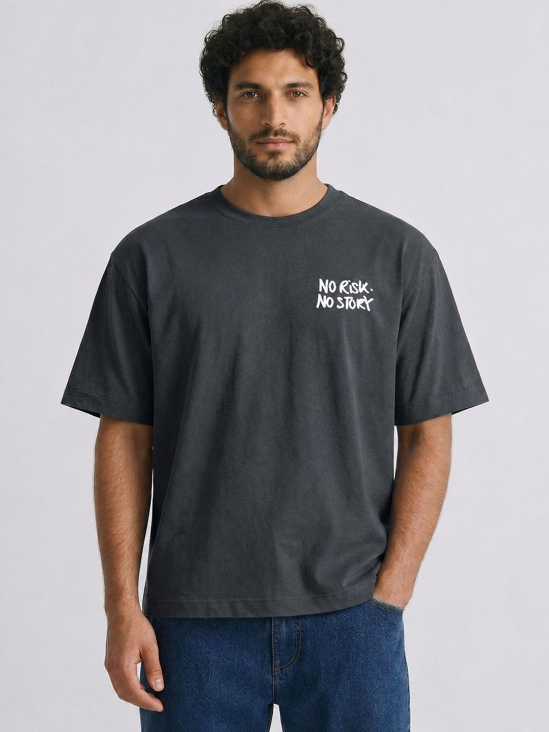 HERE&NOW Men Typography Printed T-shirt-picture-34
