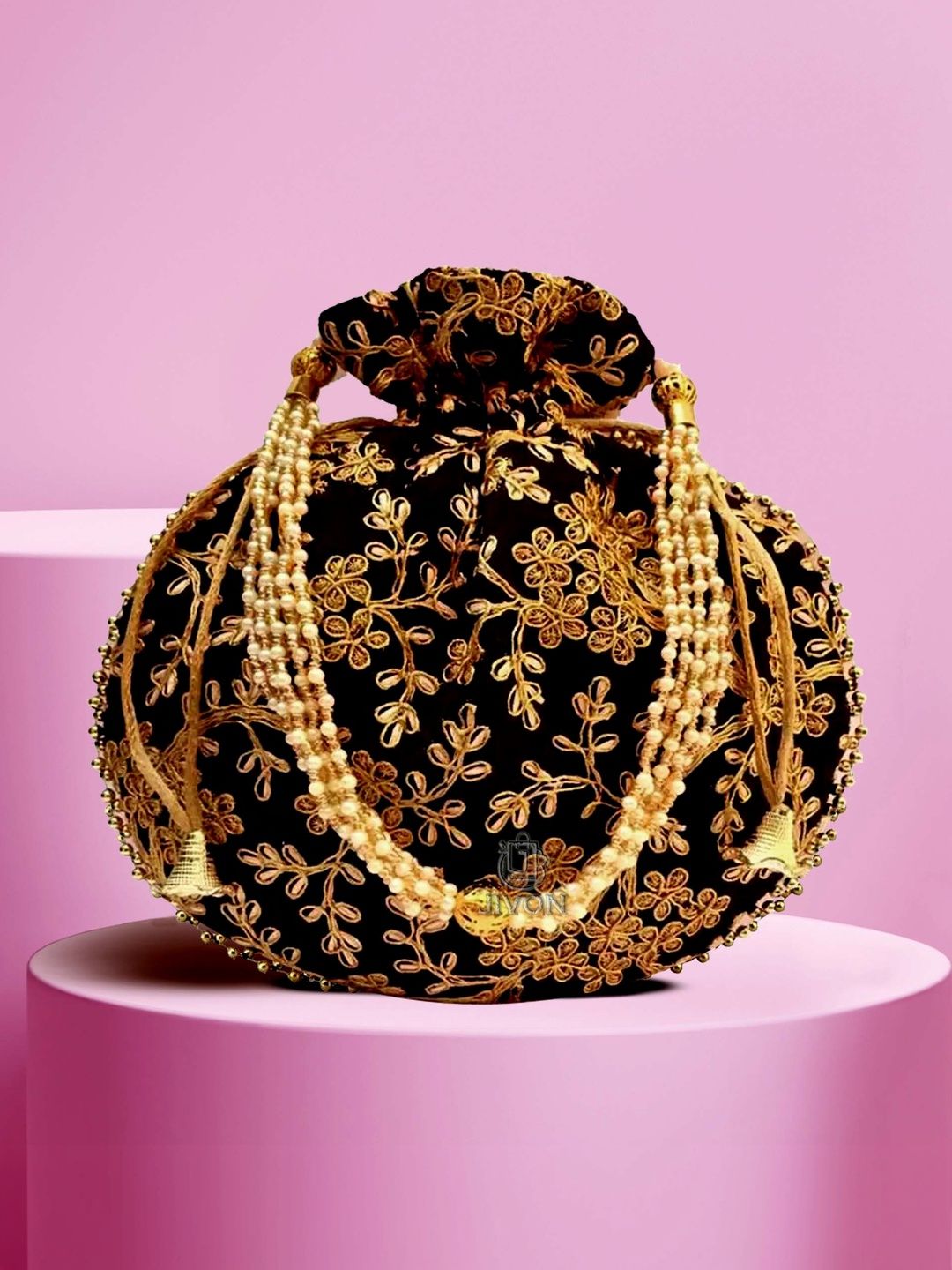 JIVON Embroidered Embellished Potli Clutch-picture-52