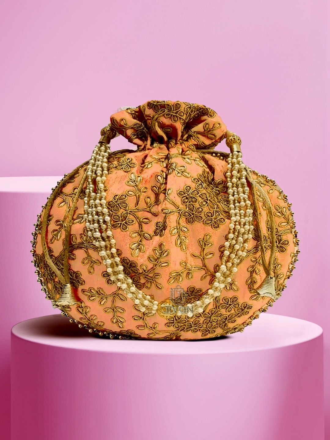 JIVON Embroidered Embellished Potli Clutch-picture-54