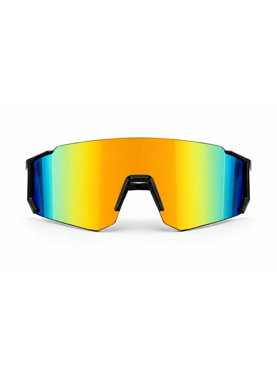SPADEACES Unisex Orange Lens & Black Shield Sunglasses with-image-24