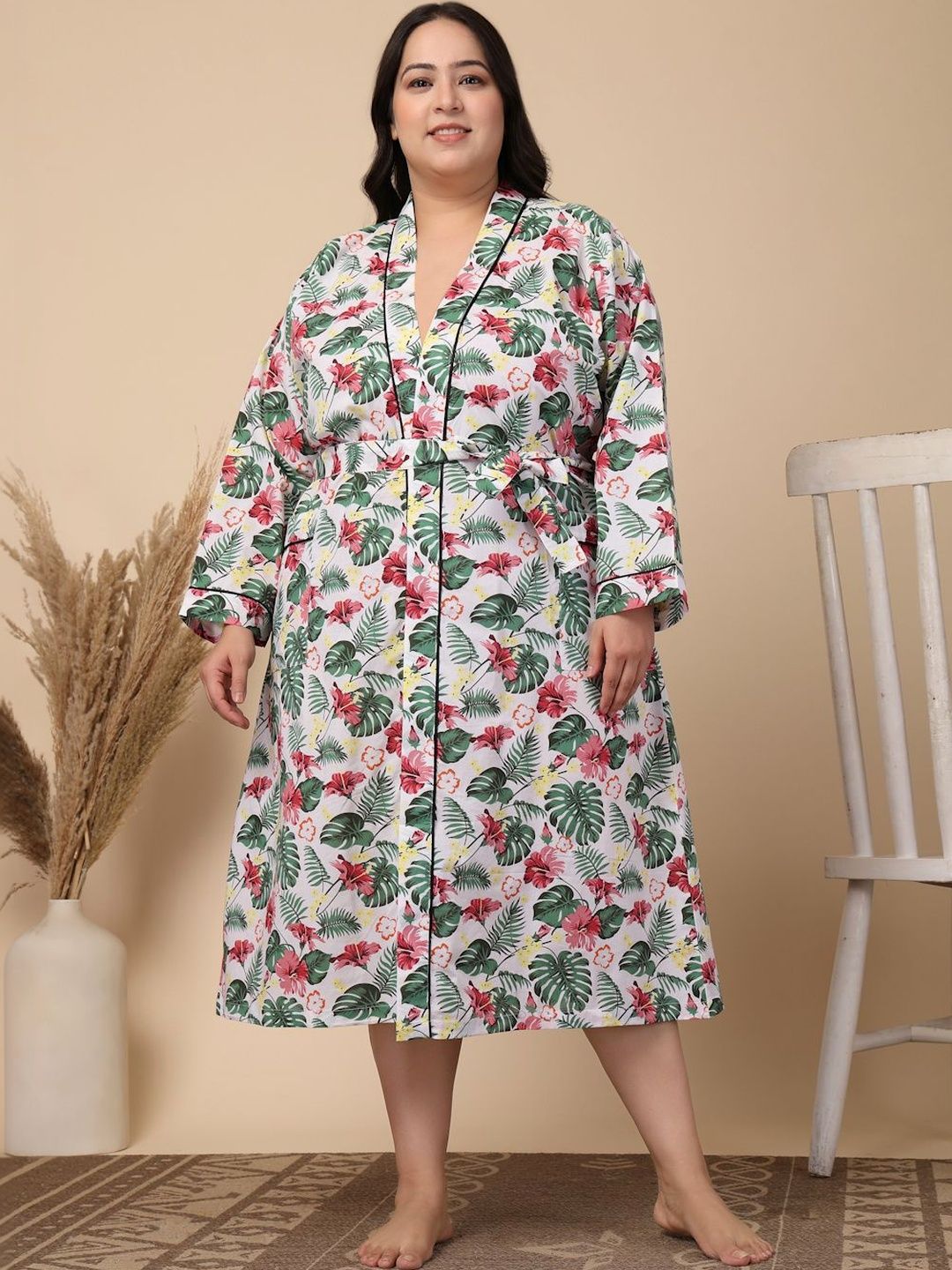 KLOTTHE Cotton Knee Length Bath Robe-picture-14