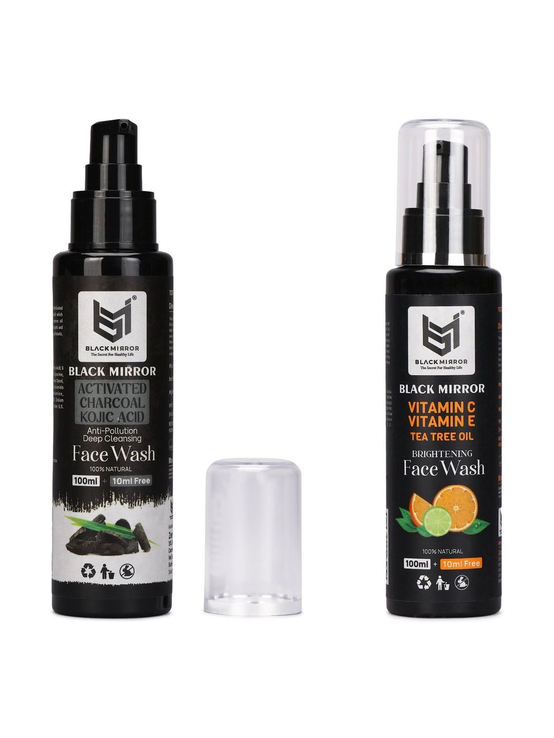 BLACK MIRROR Set Of 2 Vitamin C & E With Charcoal Kojic Face Wash - 110 ml Each-picture-7