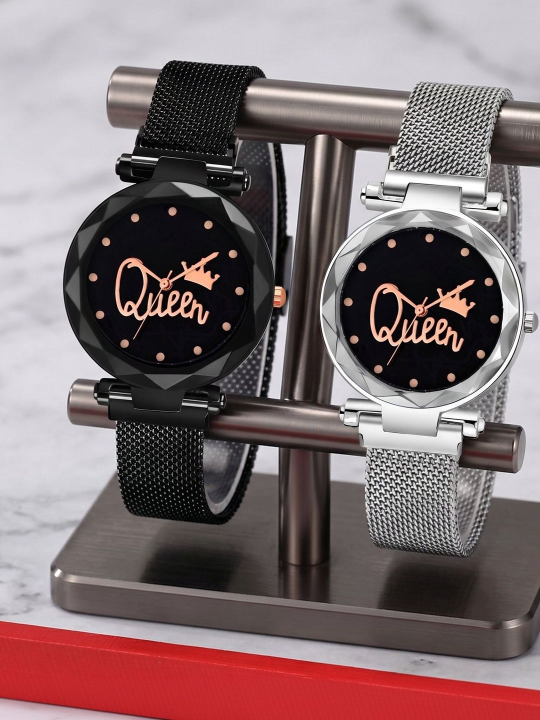 Moda Rapido Women Printed Dial & Bracelet Style Straps Analogue Watch MODA G_MAGNET QUEEN BLCK_SIL-picture-11