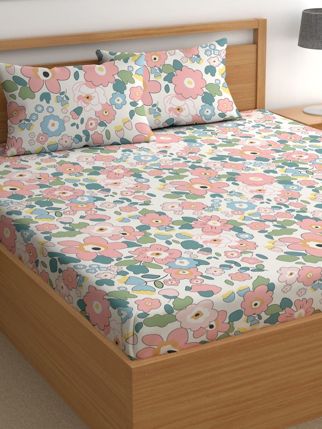 Aura Unisex Pink Polycotton Bedsheets-image-14