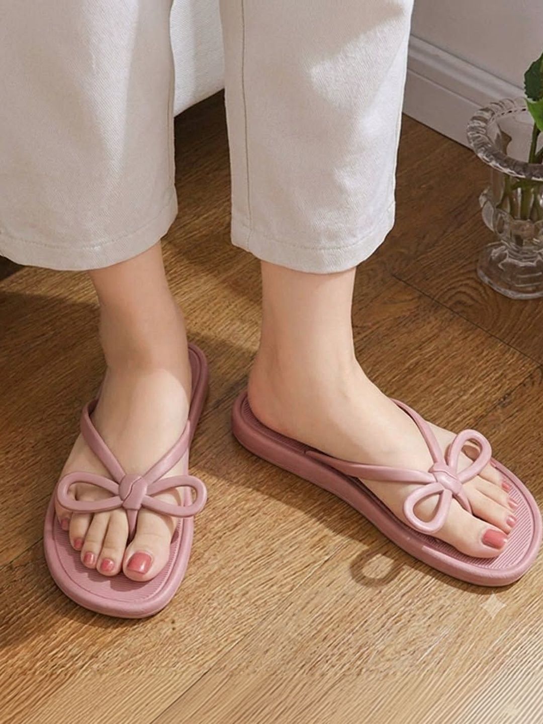 Deals4you Women Open Toe Flats with Bows-picture-32