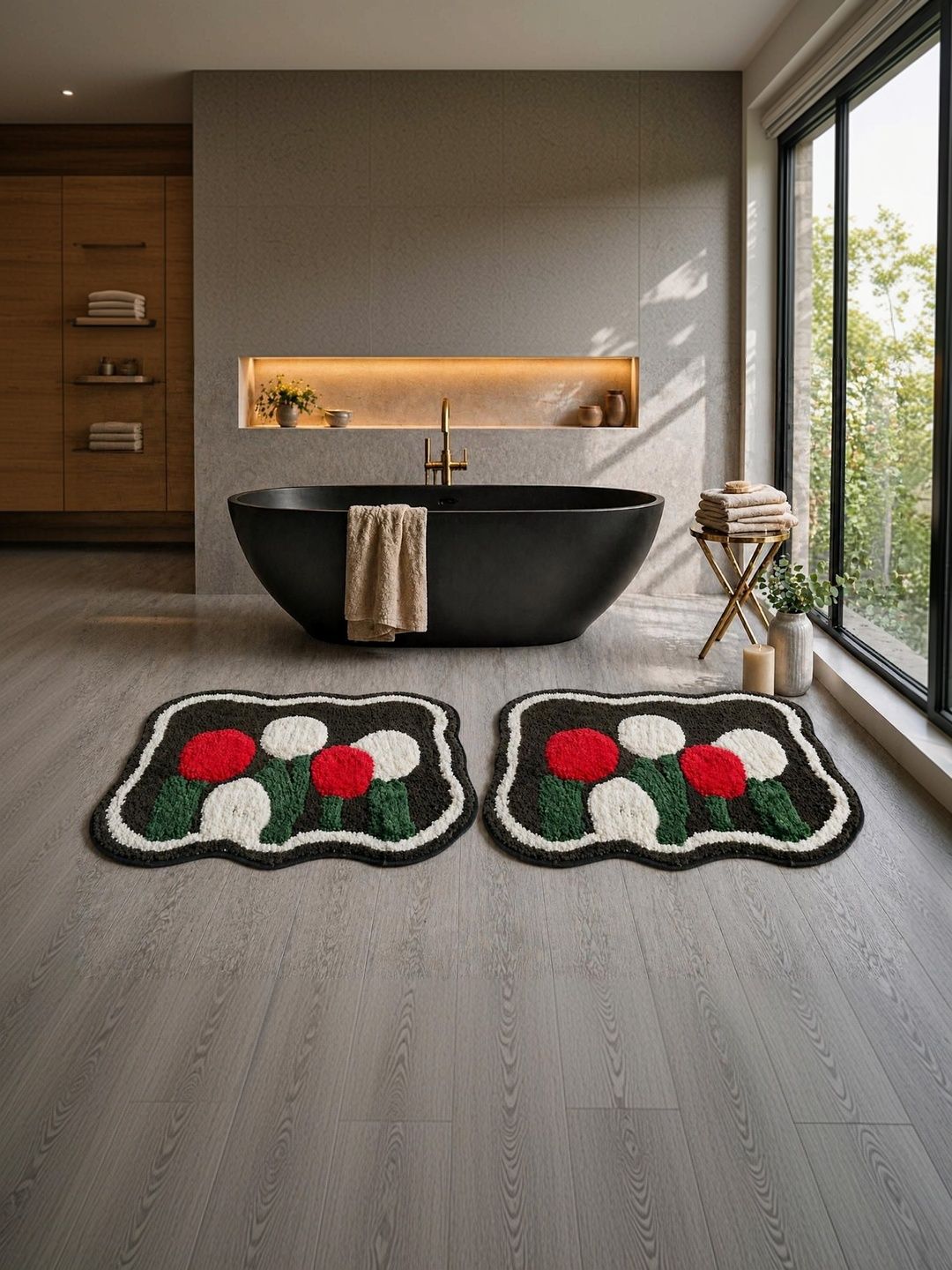 Banchmark Home Furnishings Navy Blue 2Piece 2200 GSM Anti Skid High Absorbent Bath Rug-image-22