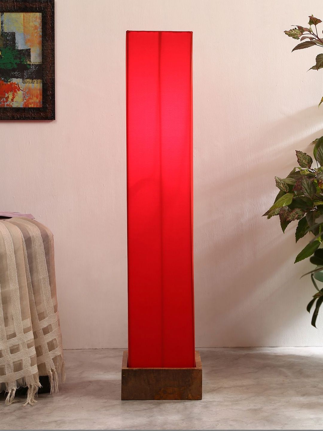 Myntra Elegant Homes Red & Brown Wooden Floor Lamps-picture-35