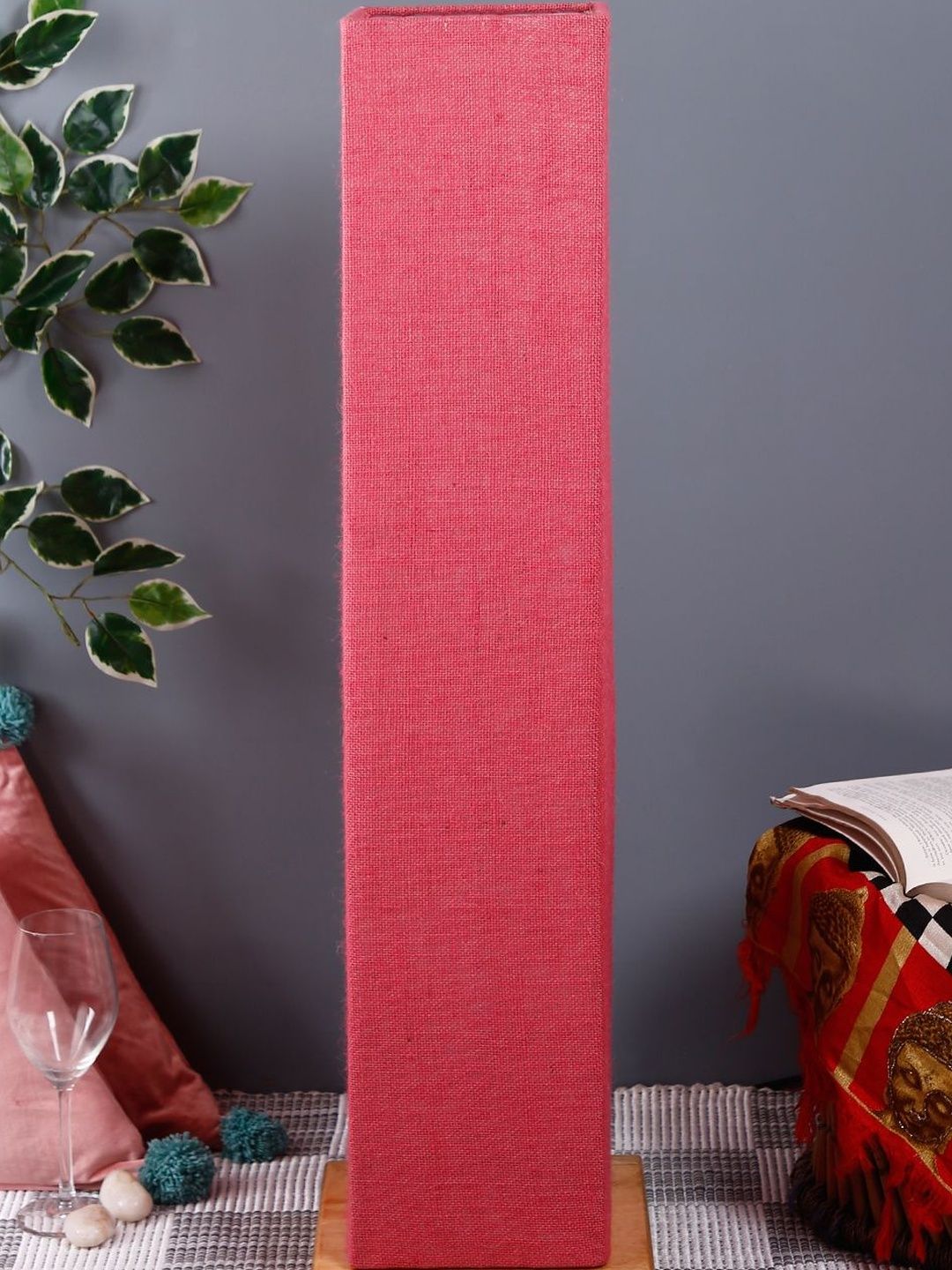 Myntra Elegant Homes Pink & Brown Wooden Floor Lamps-image-49