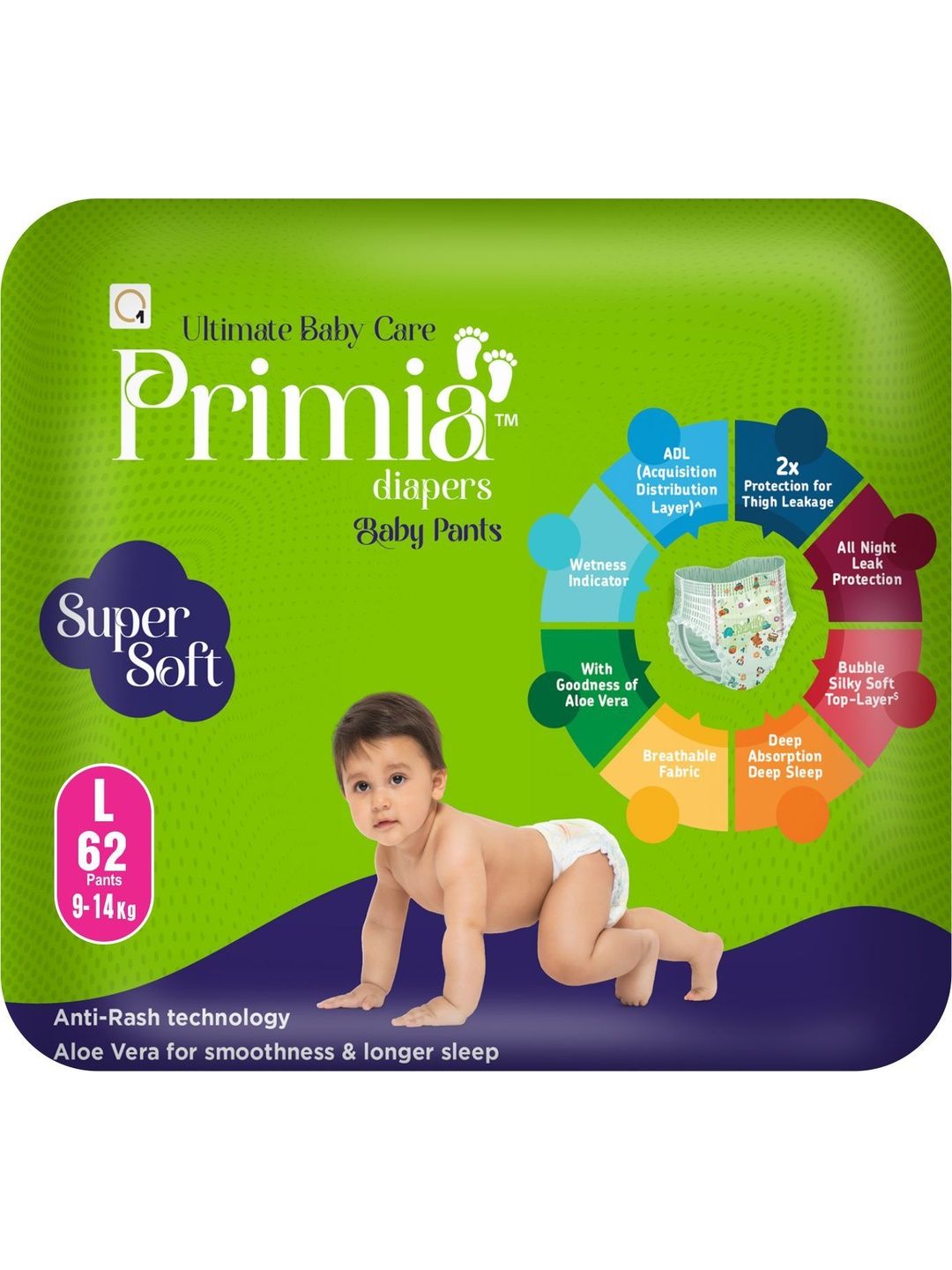 Primia Diaper Baby Pants - L - 62Pcs-picture-27