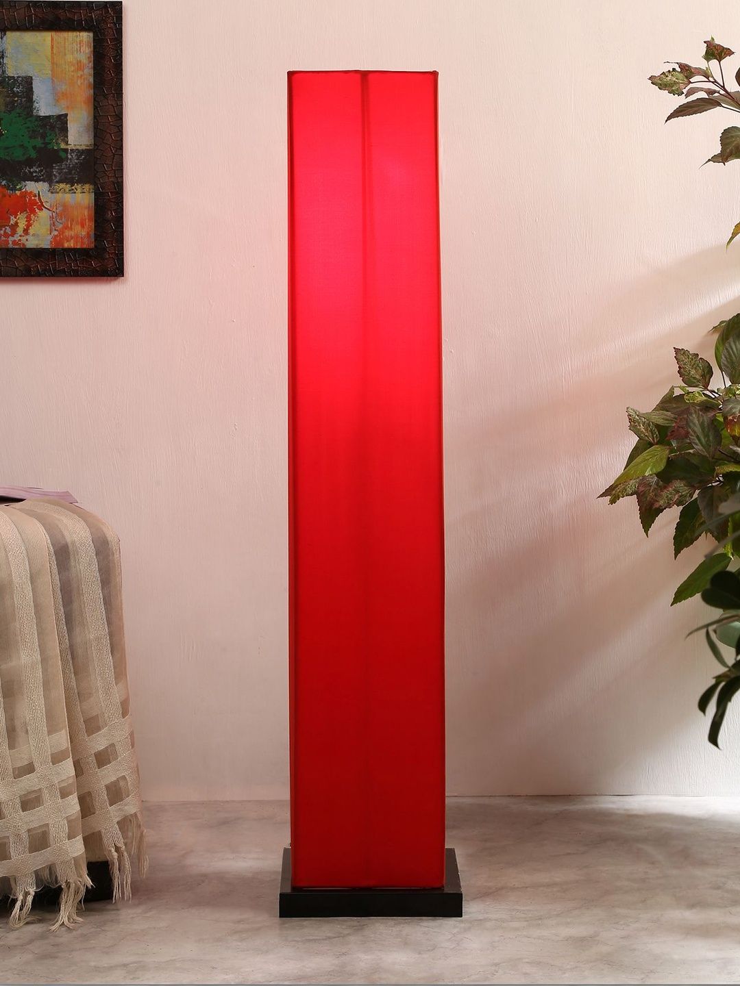 Myntra Elegant Homes Red Wooden Tower Floor Lamps-image-34