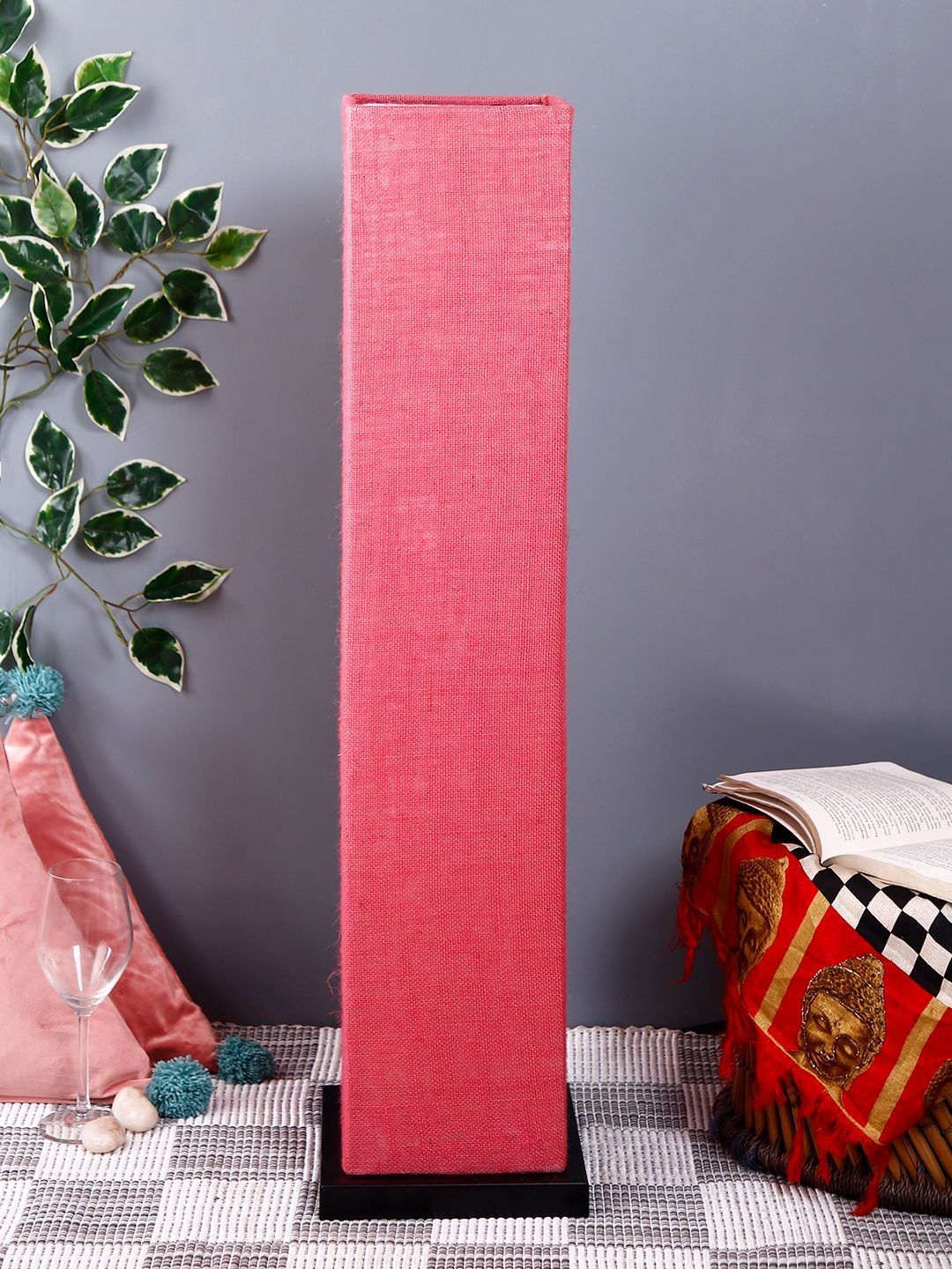 Myntra Elegant Homes Pink Wooden Tower Floor Lamps-image-38