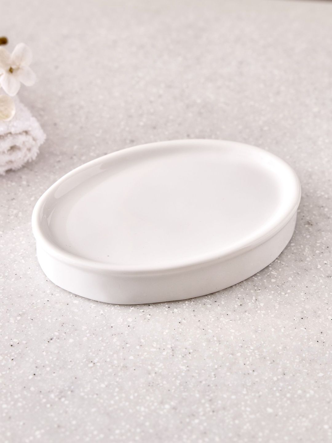 Home Centre Off White Solid Ceramic Soap Dish-image-42