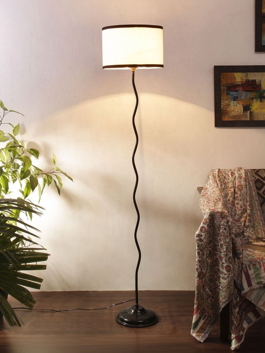 Myntra Elegant Homes White & Black Wooden Floor Lamps-image-37