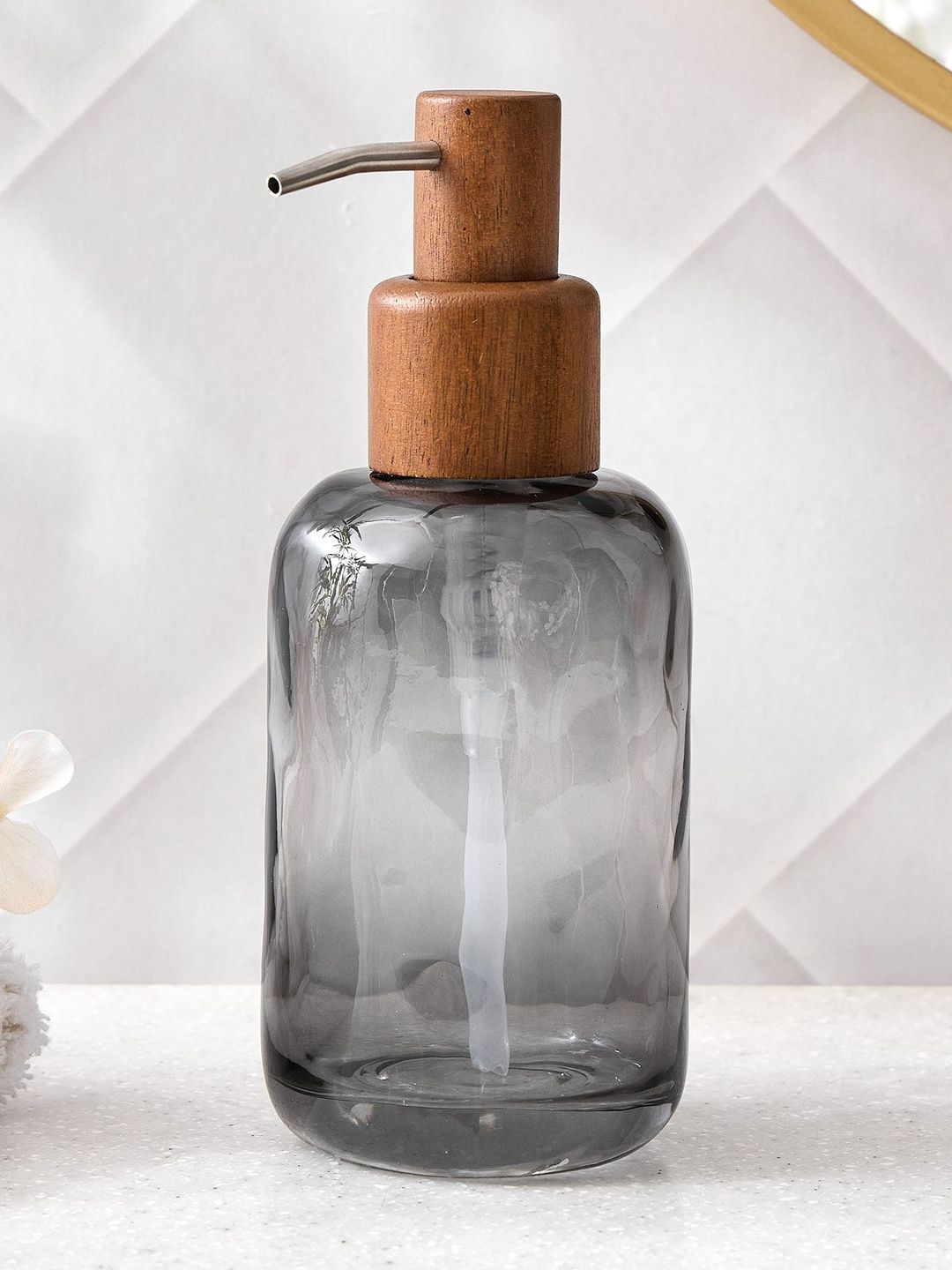 Home Centre Grey Textured Glass Soap Dispenser-picture-50