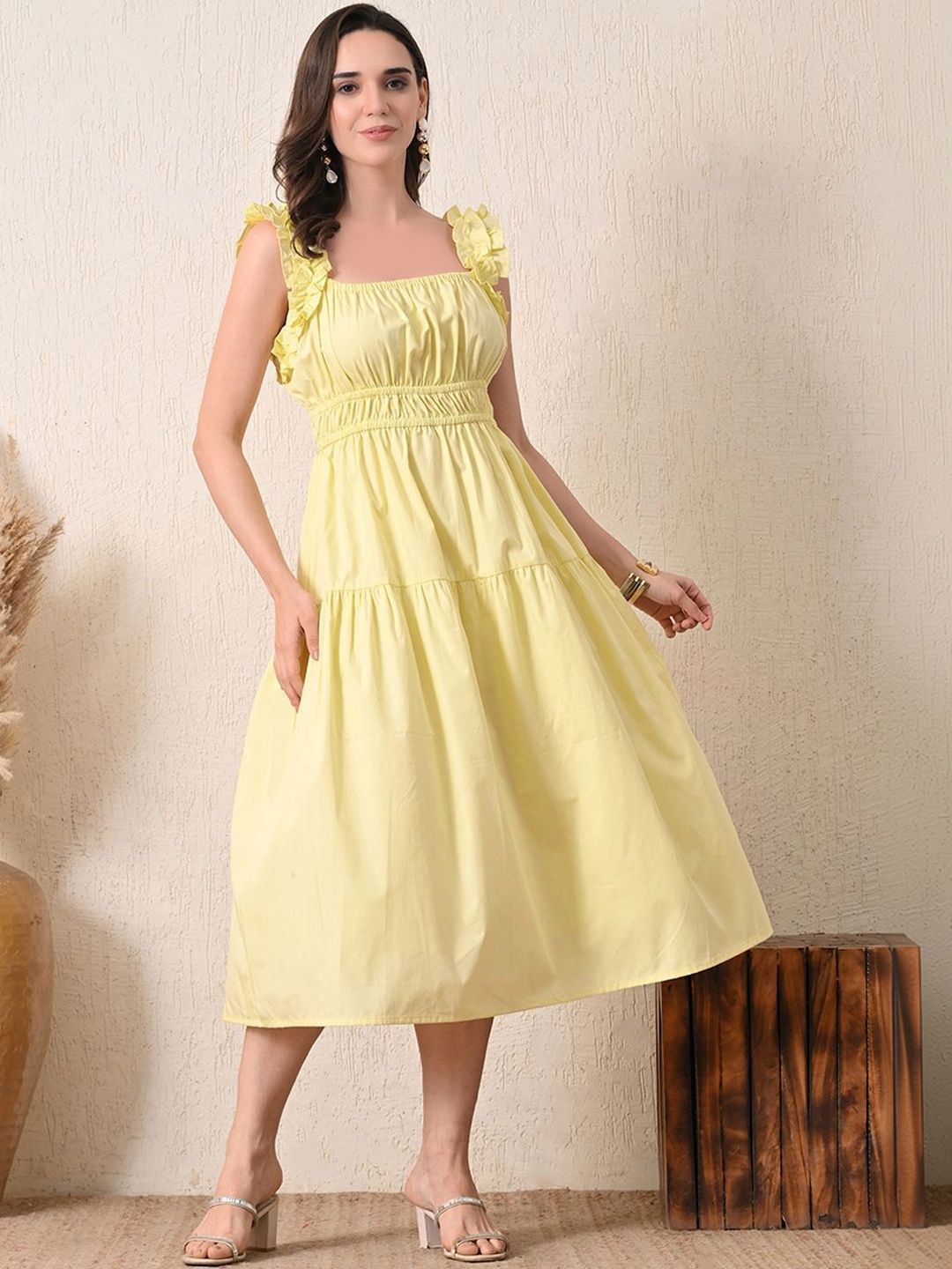 Ikonic klaer Ikonic klaer Ruffled Fit & Flare Midi Dress