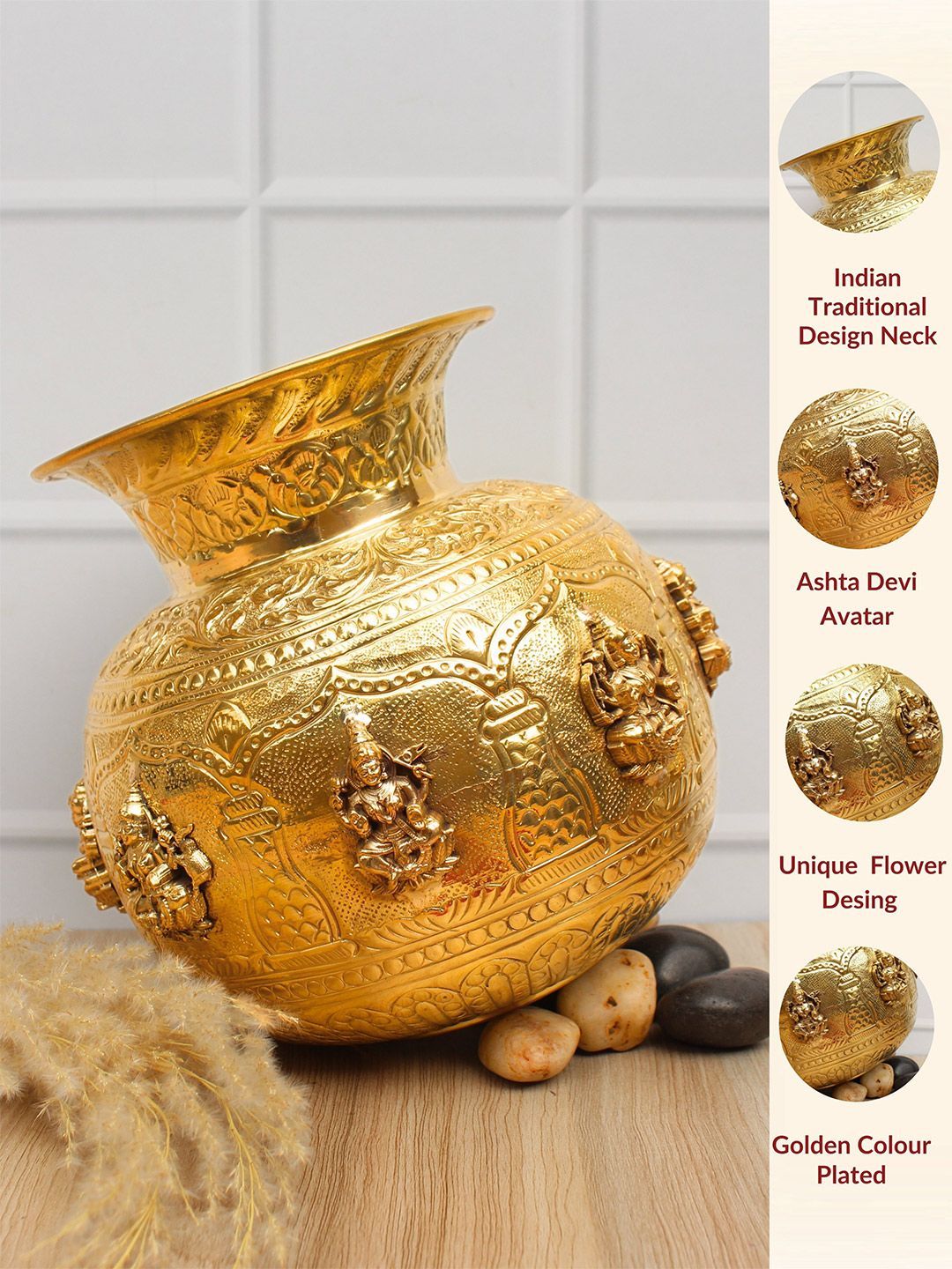 BHARAT IDOLS Gold-Toned Religious Idol Showpiece-image-1