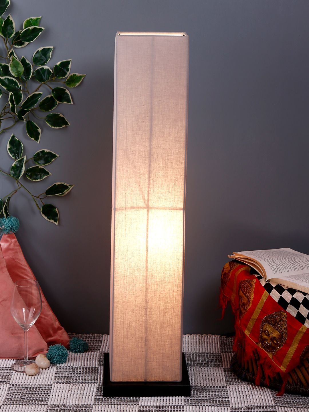 Myntra Elegant Homes Grey & Brown Wooden Floor Lamps-image-28