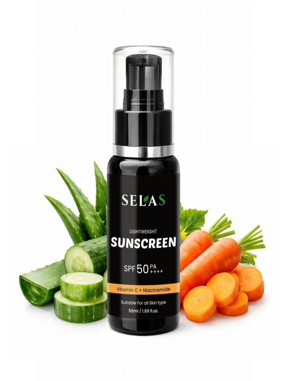 SELAS Vitamin C Sunscreen SPF 50 PA++++ - 50 ml-image-35