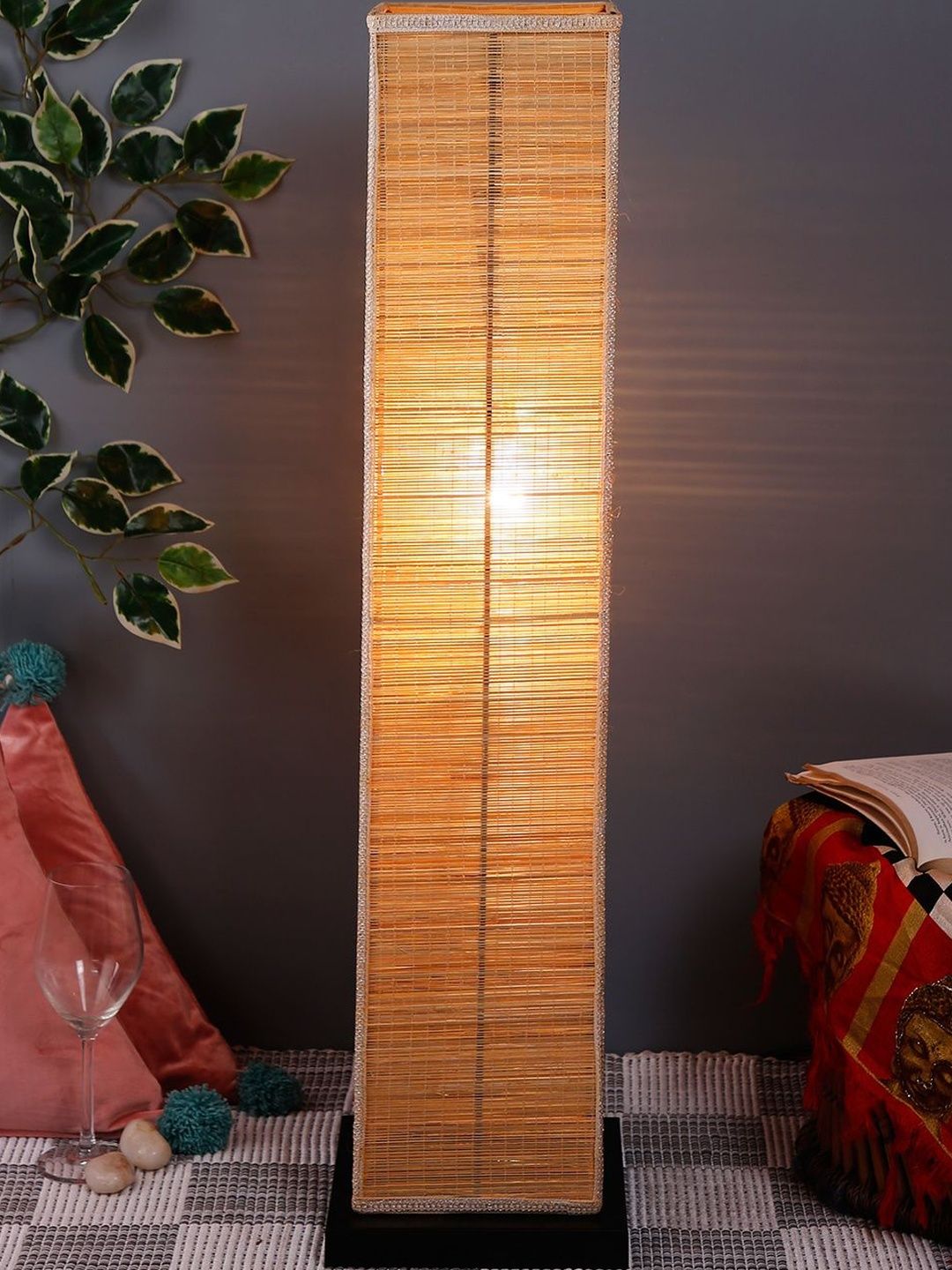 Myntra Elegant Homes Beige & Brown Wooden Floor Lamps-image-19
