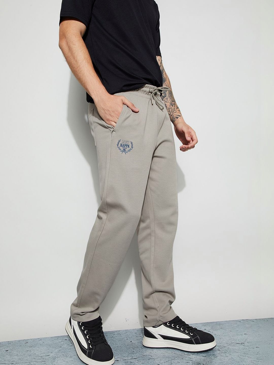 Kappa Men Regular Fit Brand Logo Training Track Pants-picture-19