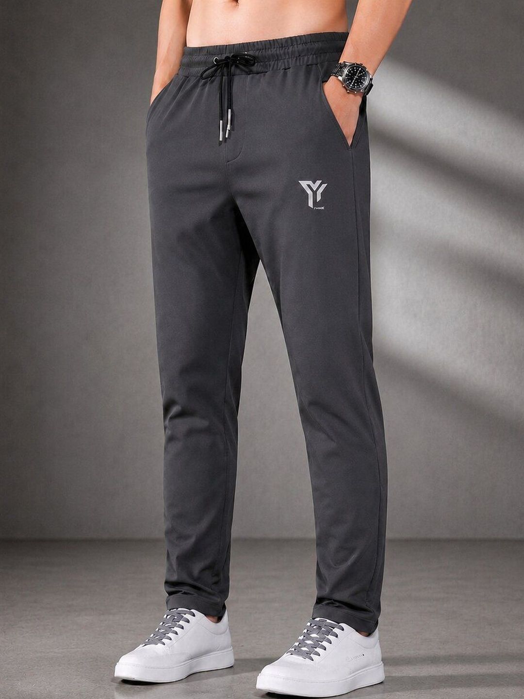 YUNEK Men Regular Fit Brand Logo Rapid-Dry Training Track Pants-picture-24