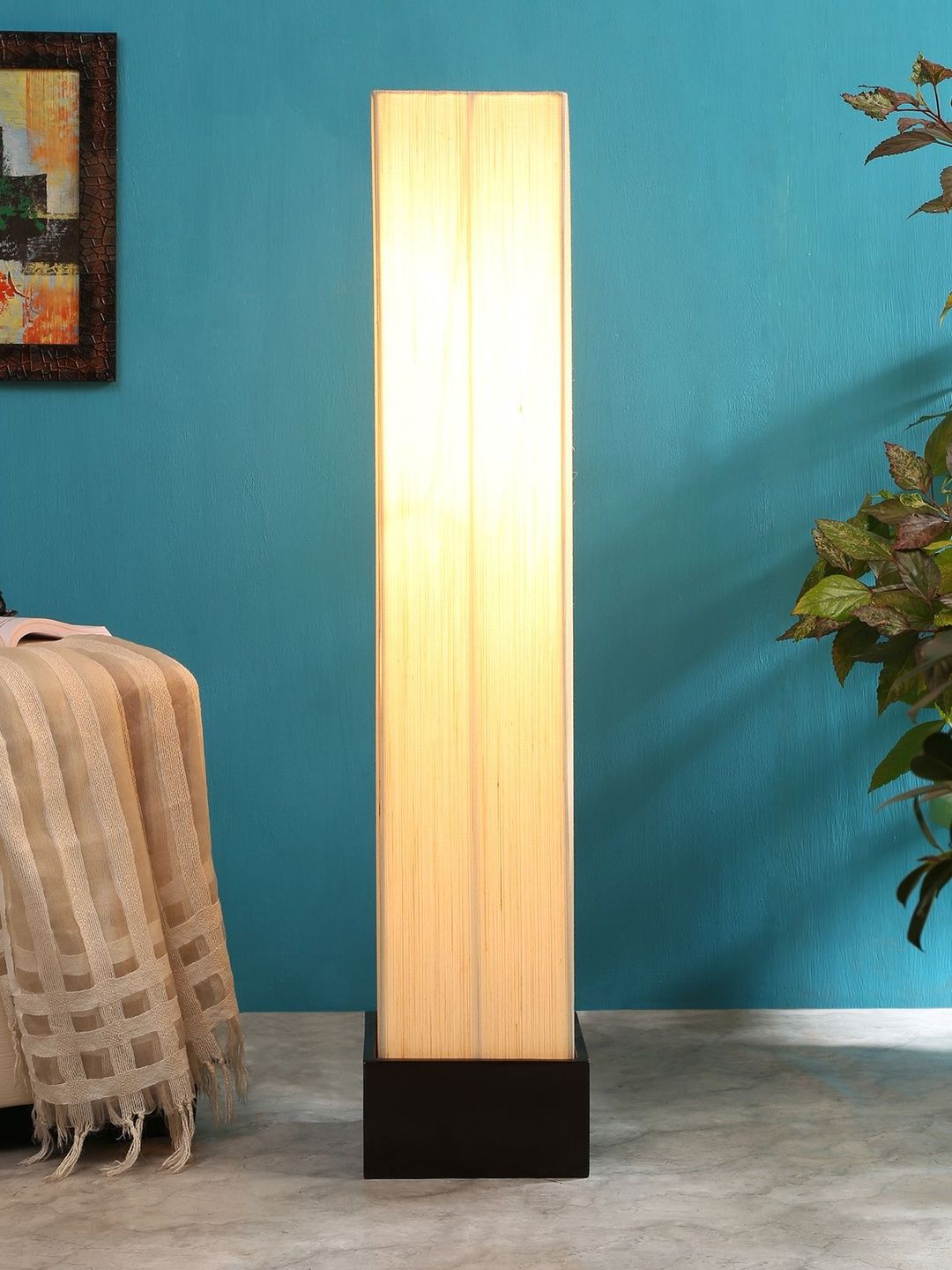 Myntra Elegant Homes Off-White & Brown Wooden Floor Lamps-image-24