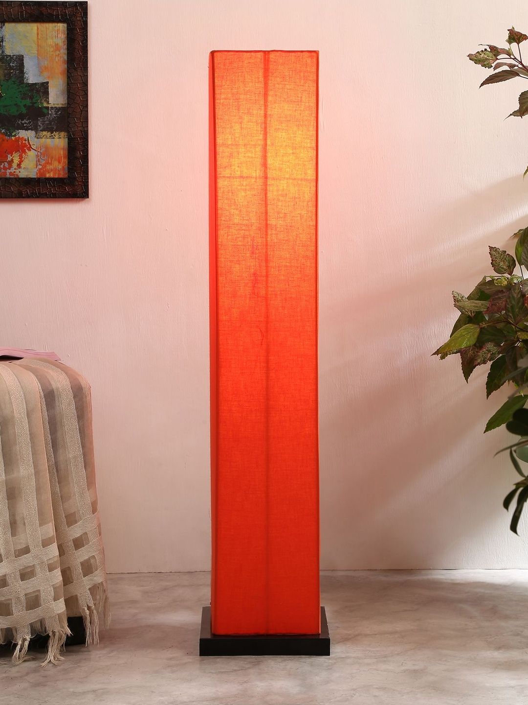 Myntra Elegant Homes Orange & Brown Wooden Floor Lamps-image-36