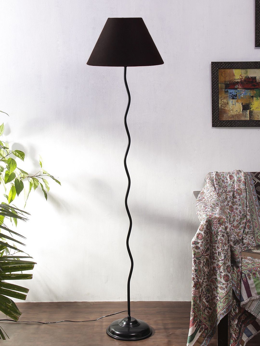 Myntra Elegant Homes Black Metal Zig Zag Floor Lamps-image-19