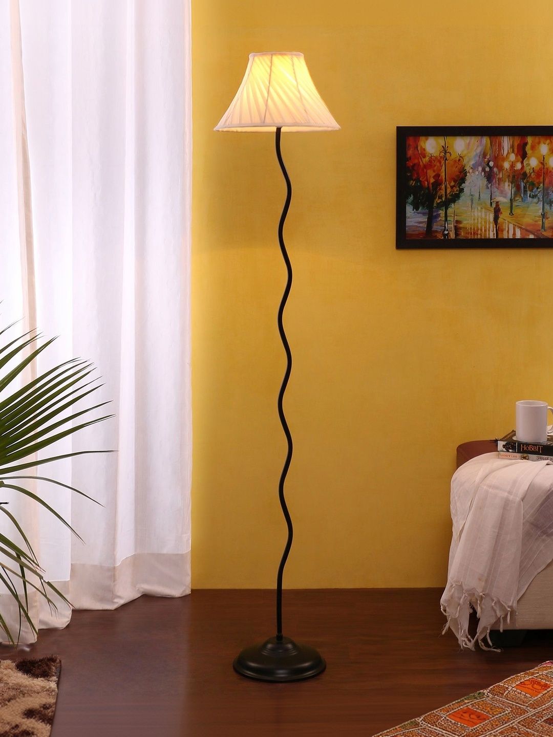 Myntra Elegant Homes Off-White Metal Zig Zag Floor Lamps-image-23