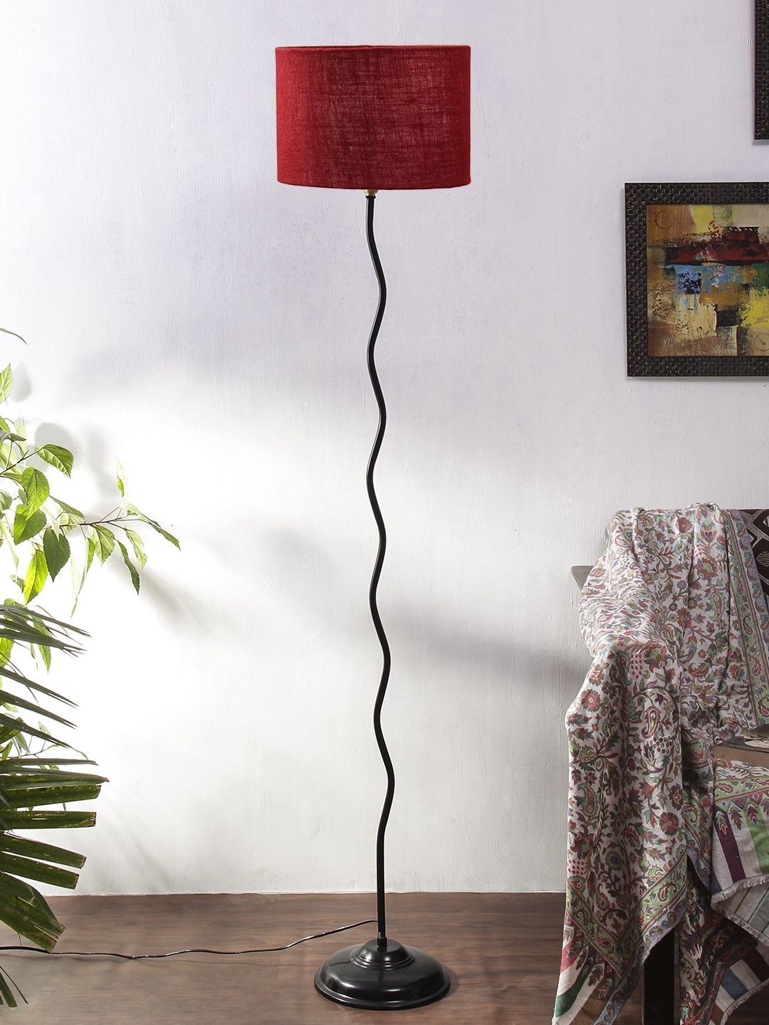Myntra Elegant Homes Maroon Metal Zig Zag Floor Lamps-picture-32