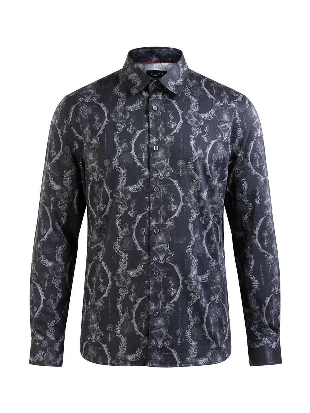 ted baker Men Navy Regular-Fit Lace Print Shirt-picture-10