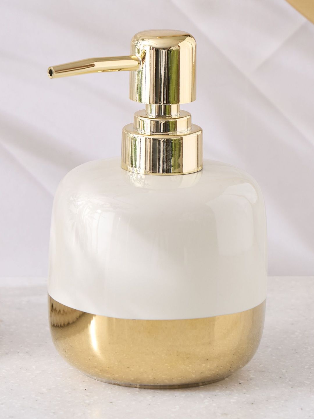 Home Centre Off White Solid Ceramic Soap Dispenser-image-26