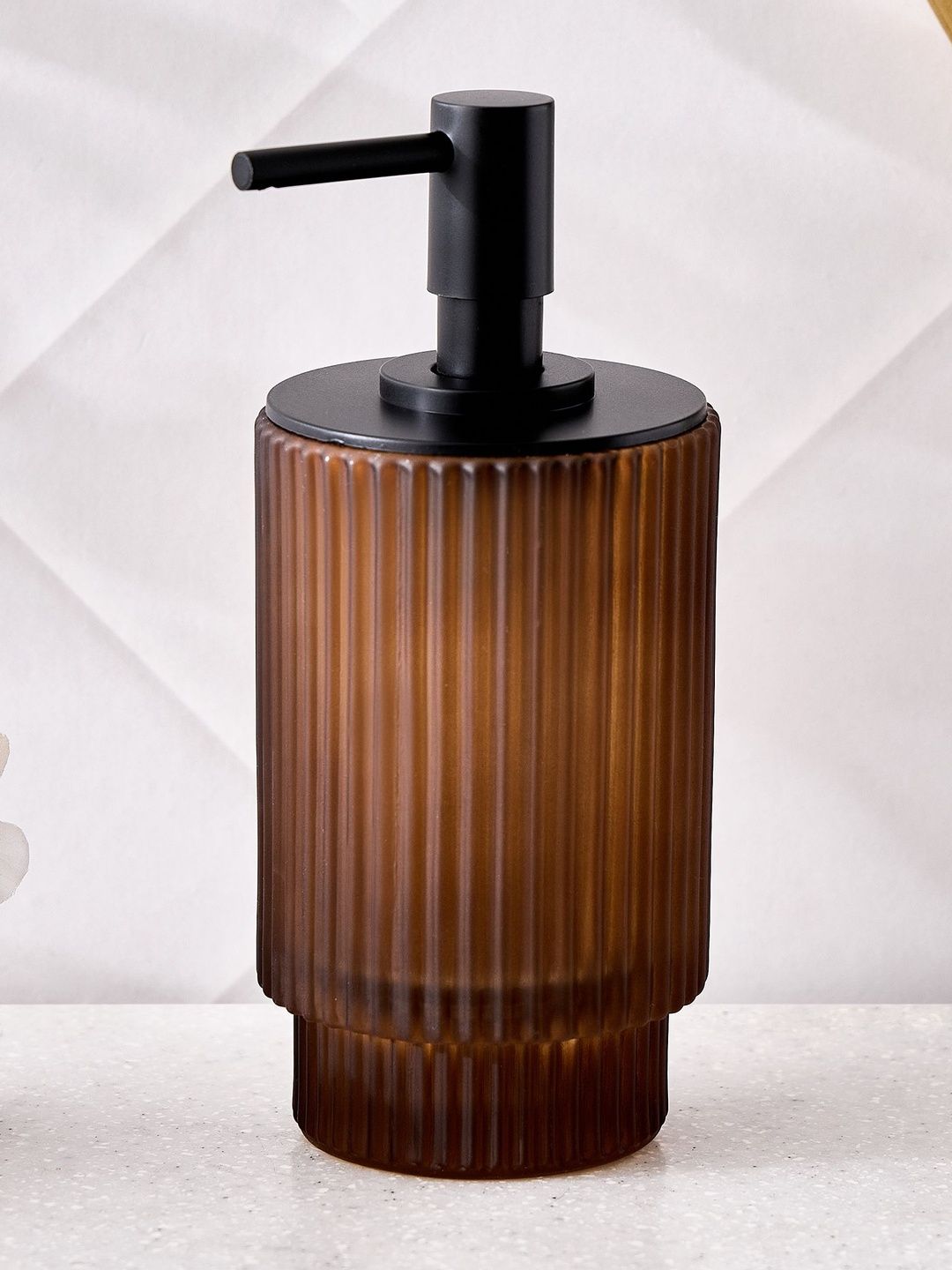 Home Centre Brown Textured Glass Soap Dispenser-picture-16