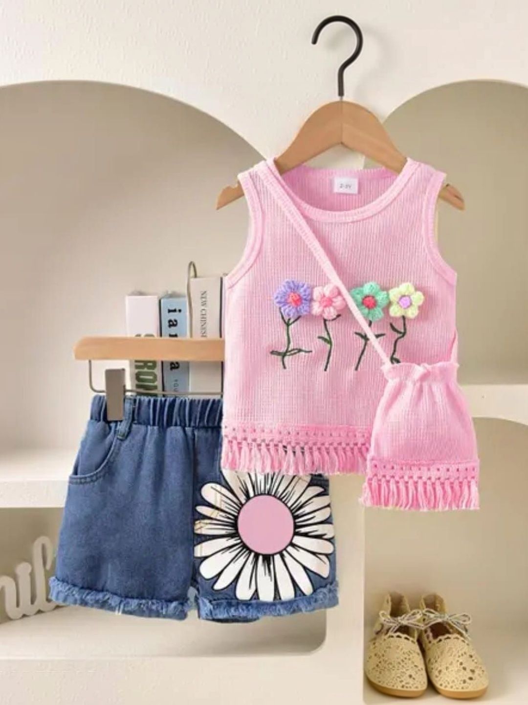 COMPLETE OUTFIT Girls Embellished Top with Shorts-picture-33