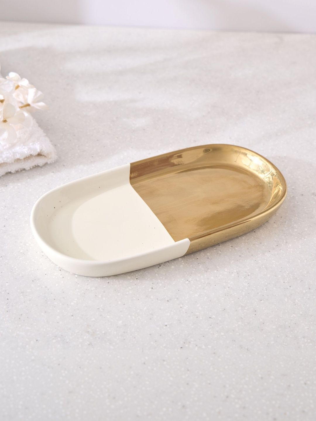 Home Centre Off White Solid Ceramic Soap Dish-picture-20