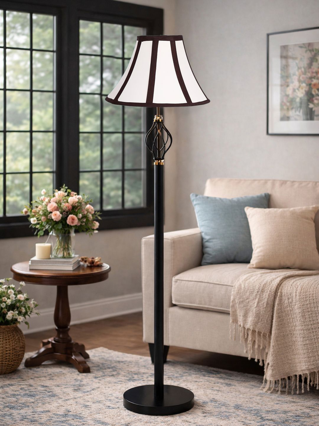 Myntra Elegant Homes Red & White Wooden Floor Lamps-image-23