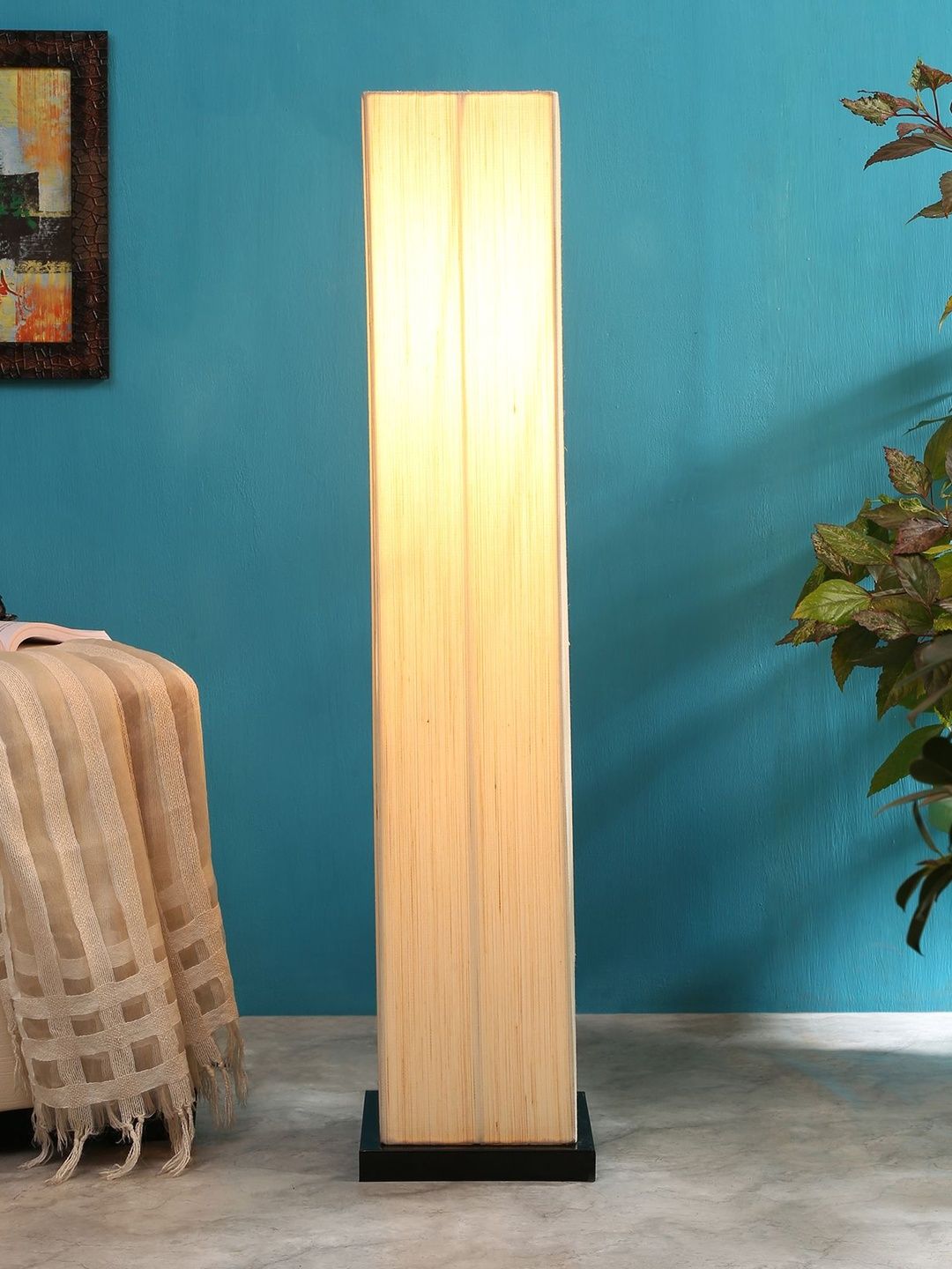 Myntra Elegant Homes Off-White & Brown Wooden Floor Lamps-image-25
