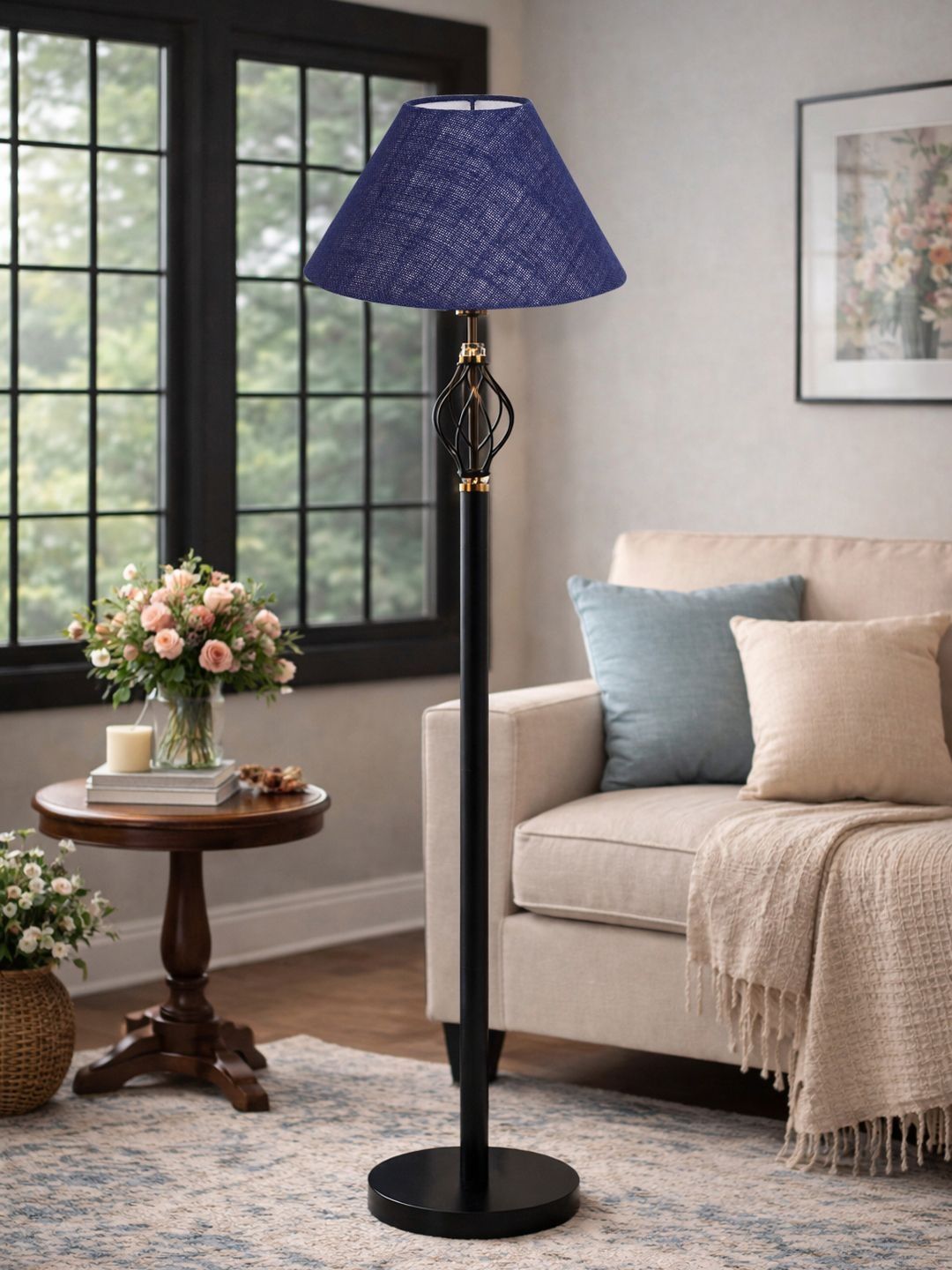 Myntra Elegant Homes Red & Blue Wooden Floor Lamps-image-37