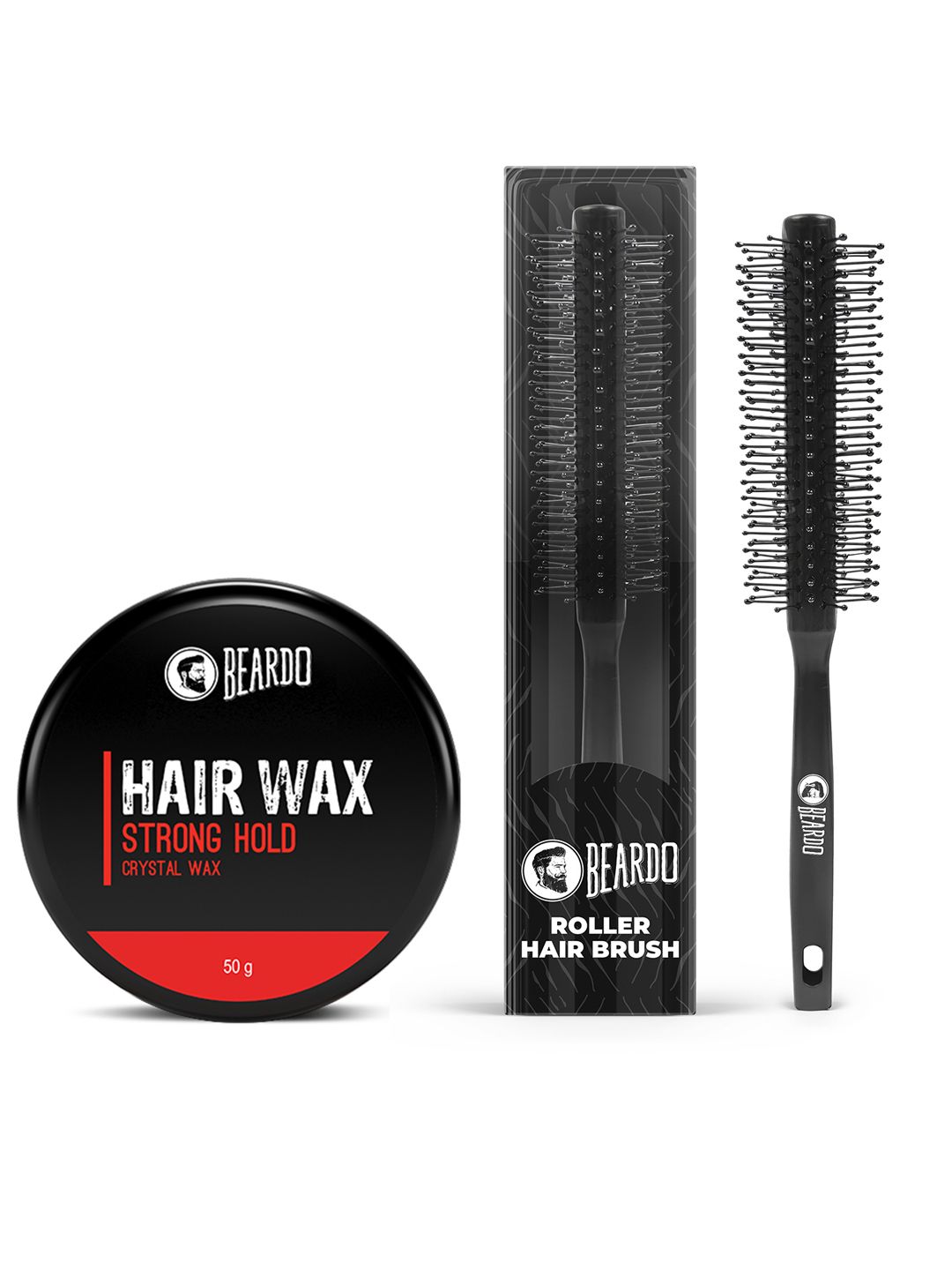 BEARDO Set of Roller Volumizer Hair Brush & Strong Hold Crystal Hair Wax 50g-picture-39