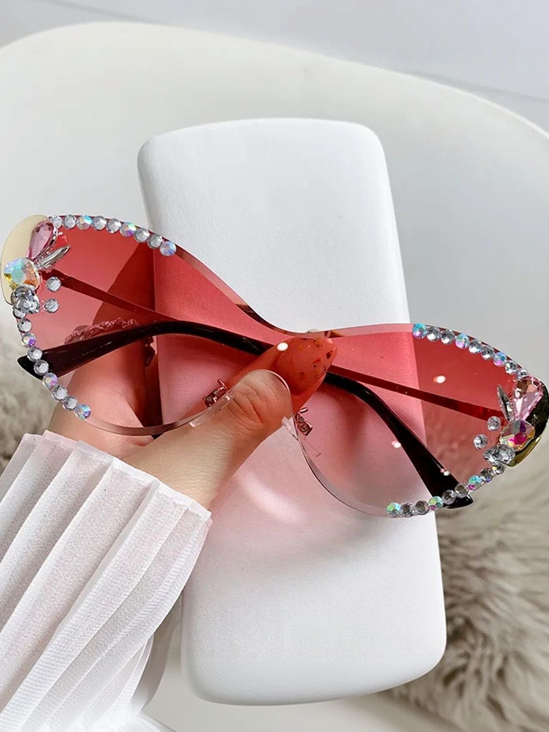 HAYDEN haiza Women Pink Lens & Gold-Toned Other Sunglasses with-image-48