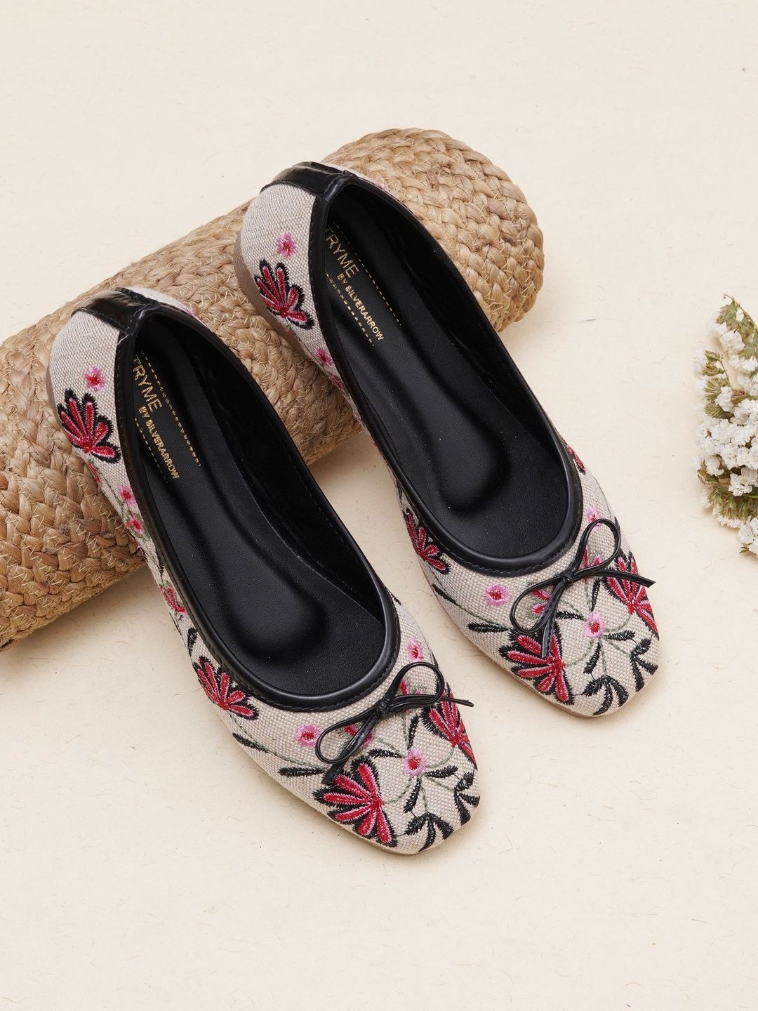 Try Me Women Embroidered Casual Mules Flats-image-30