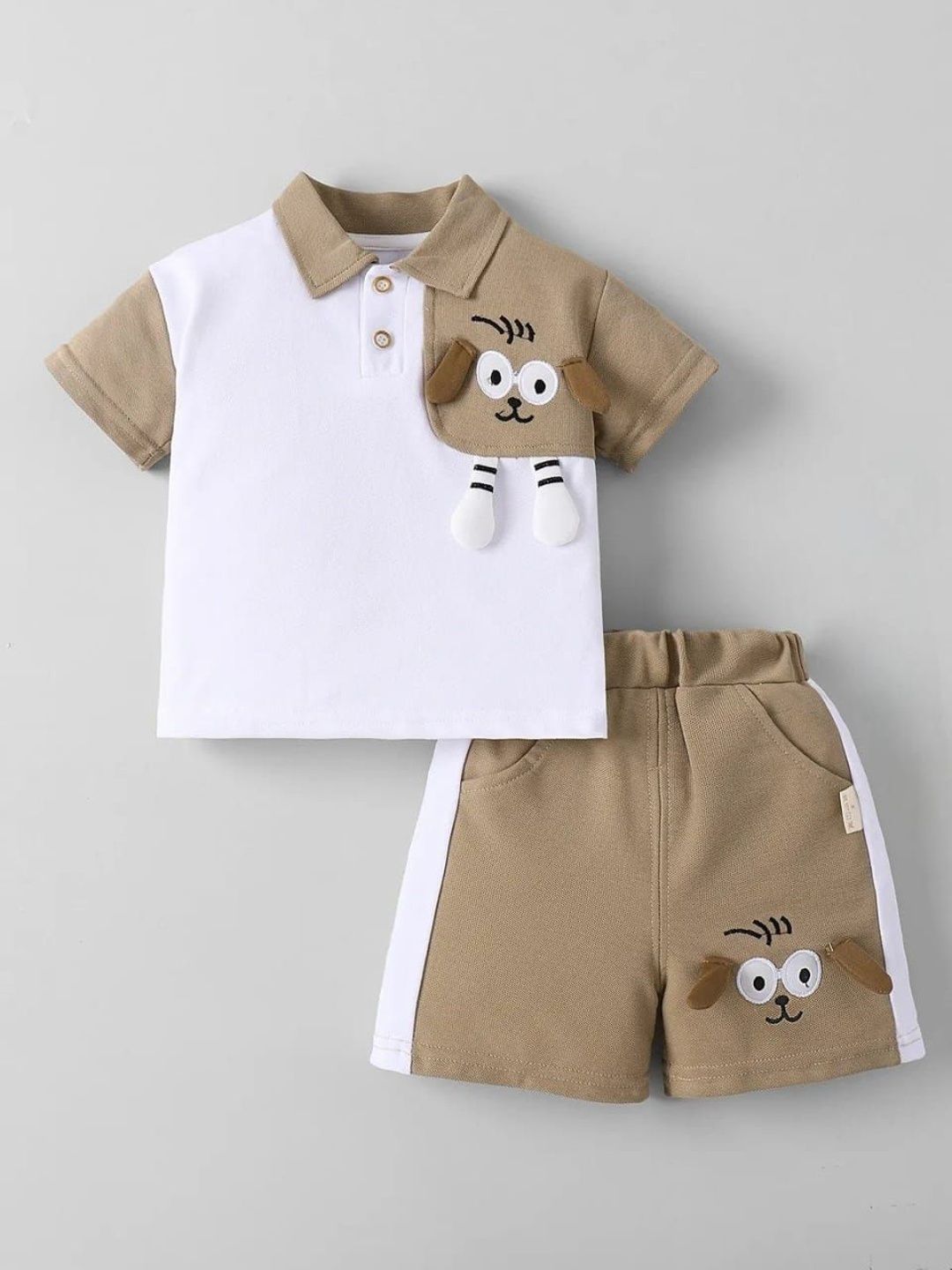 COMPLETE OUTFIT Boys Colourblocked T-shirt with Shorts-picture-26
