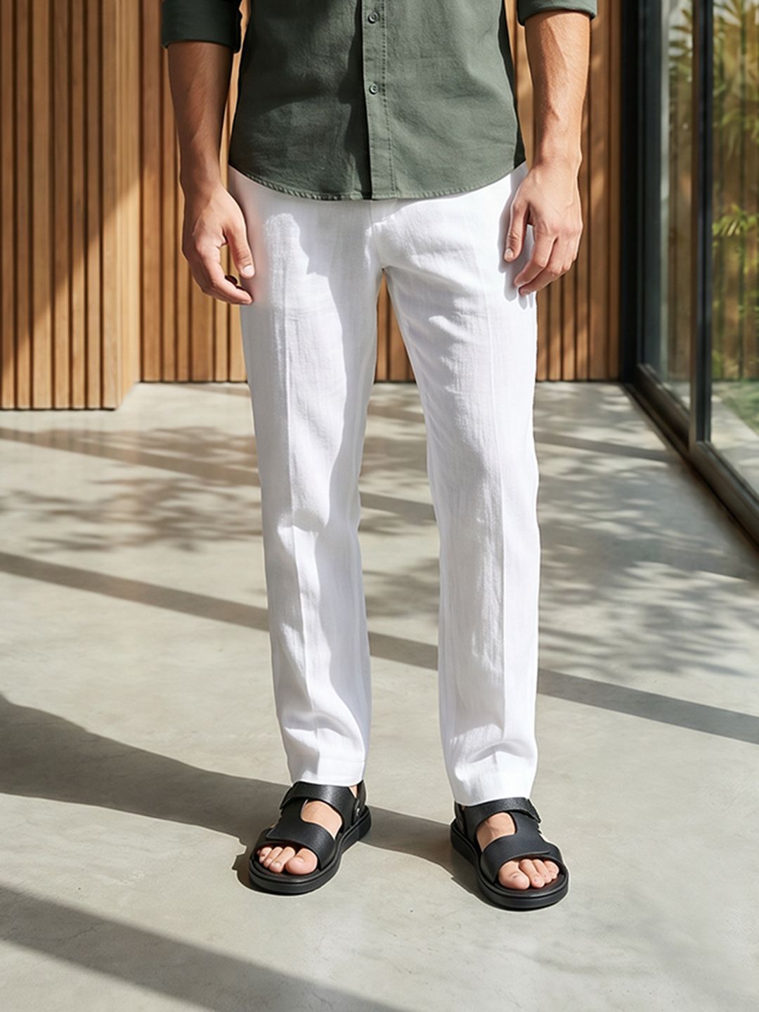 Mr Bowerbird Men Relaxed Fit Chinos Trousers-picture-16