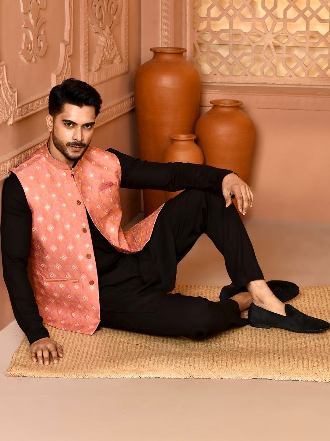 TRENDS OF ETHNIC Woven Design Woven Nehru Jackets-picture-26