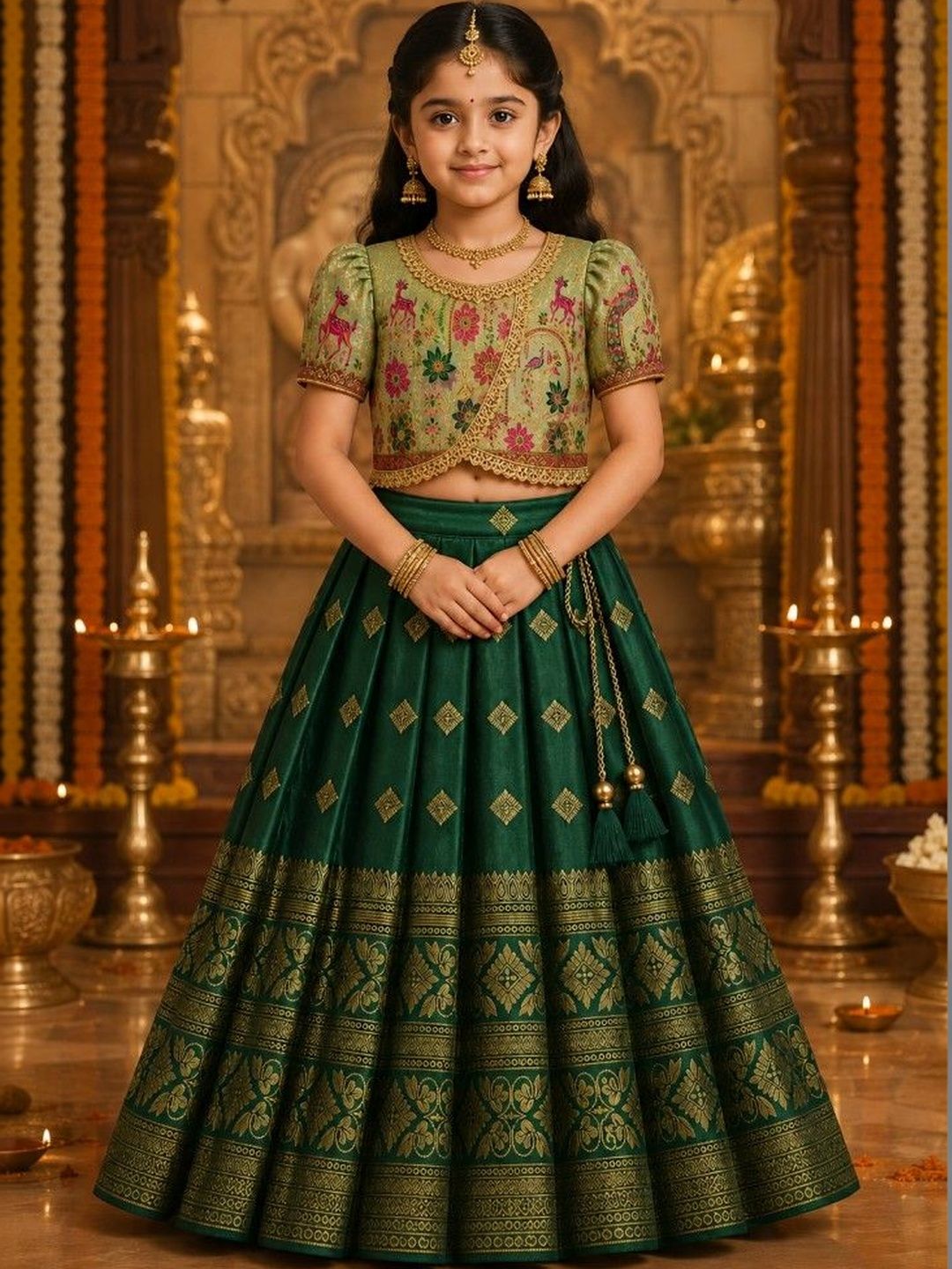 Xepon Girls Embroidered Ready to Wear Lehenga &-picture-40